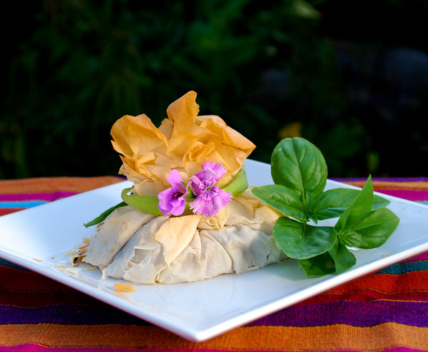 Exotic Mushroom and Spinach Beggars’ Purses in Phyllo