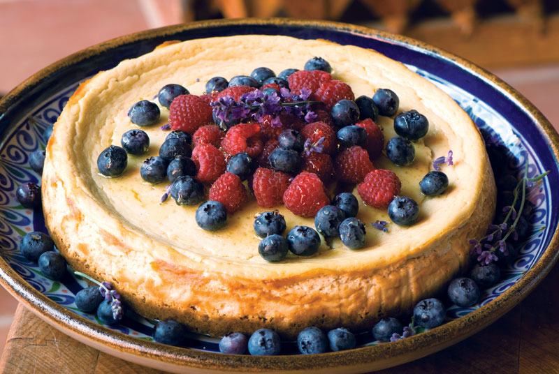 Ricotta Cheesecake with Berries and Lavender