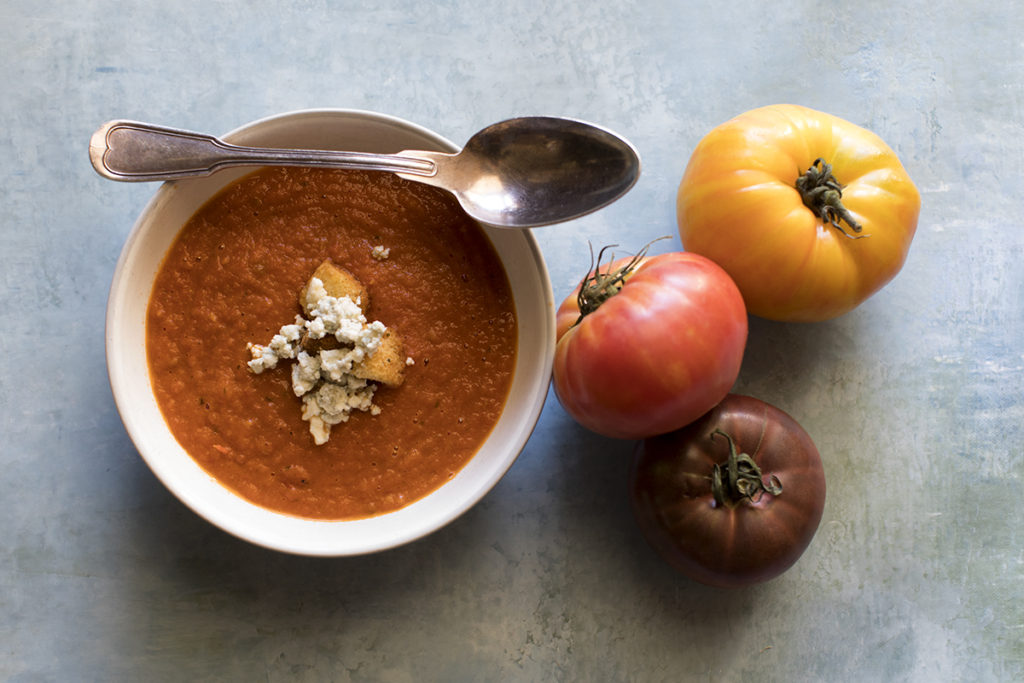 Roasted Heirloom Tomato Soup from Laura Pauli