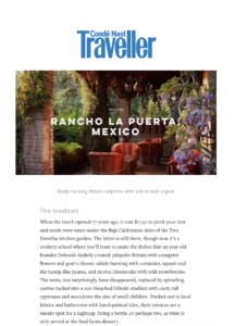 Conde Nast Traveller 2018