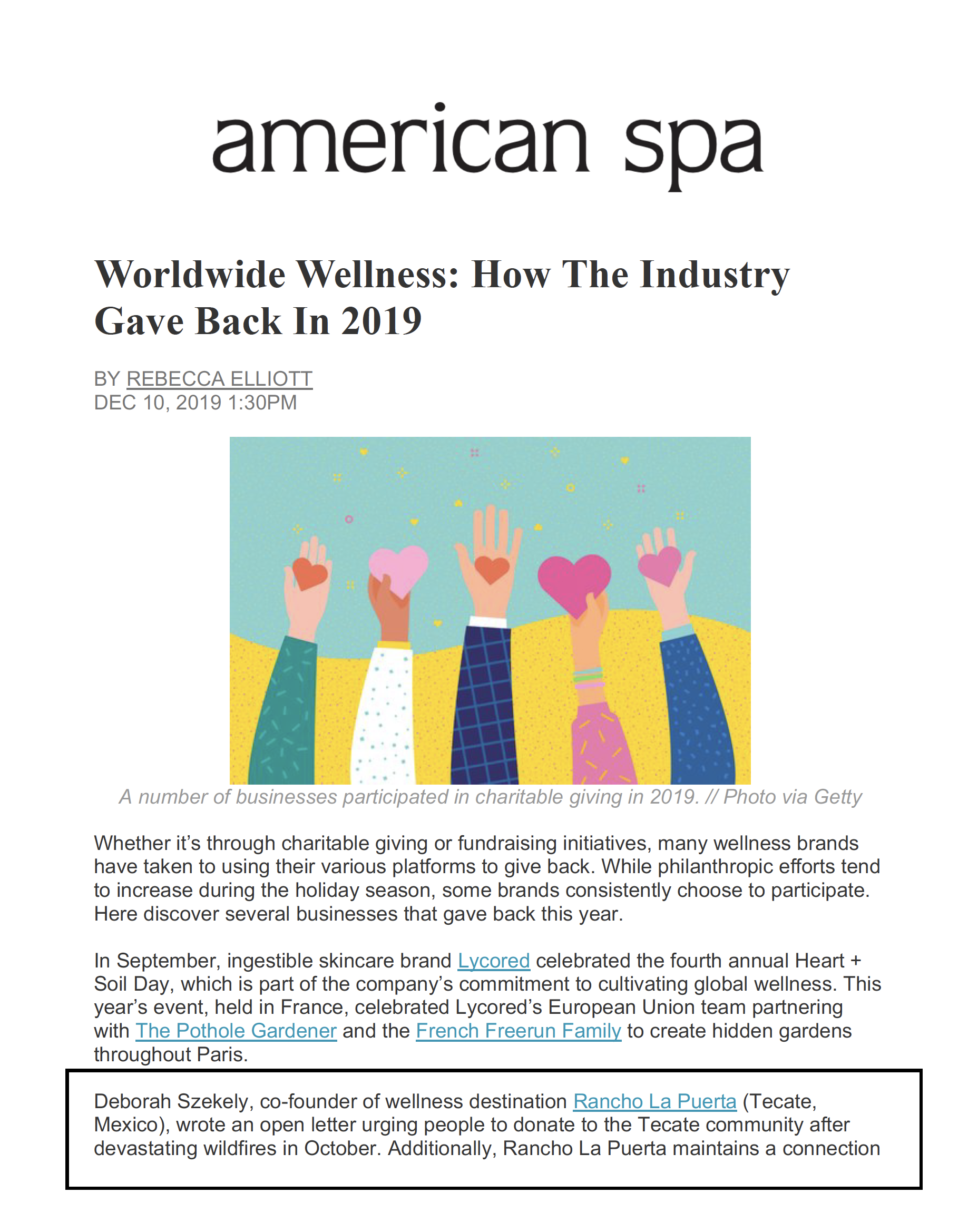 Worldwide Wellness: How The Industry Gave Back In 2019