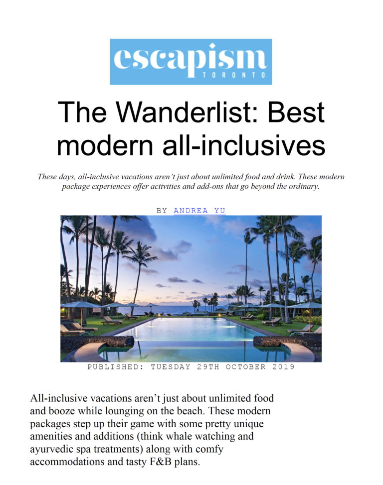 The Wanderlist: Best Modern All-Inclusives
