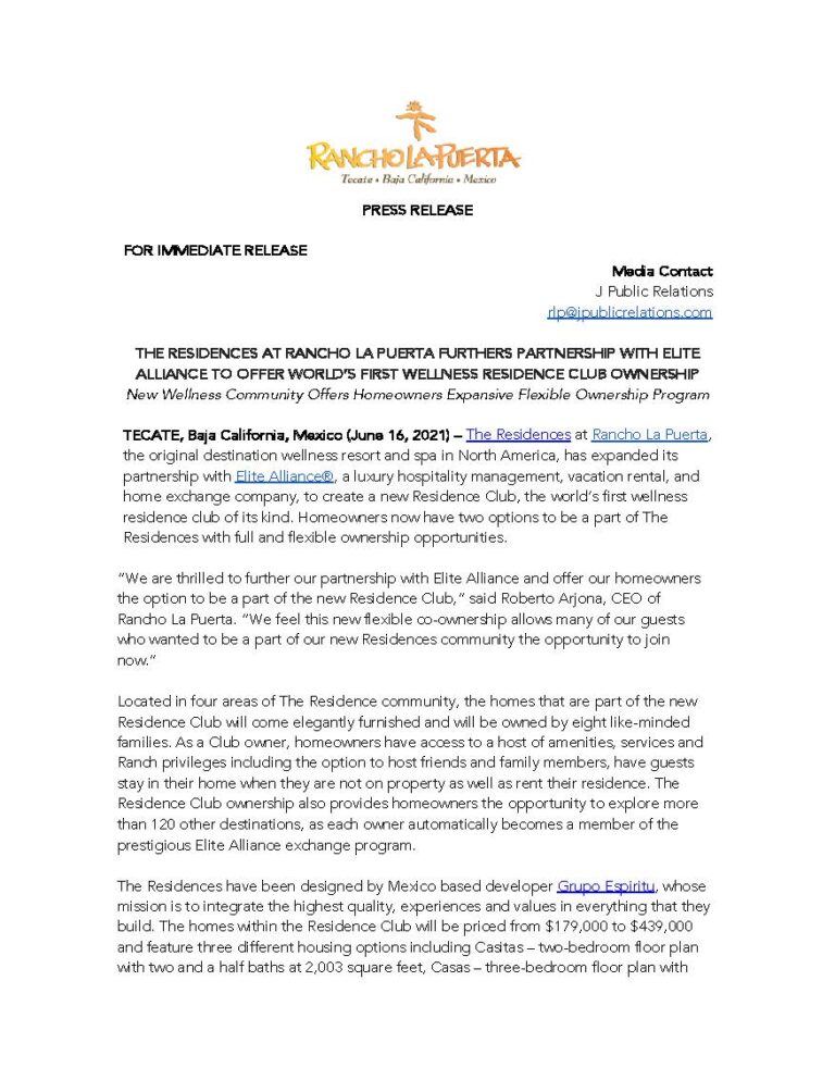 New Wellness Community Offers Homeowners Expansive Flexible Ownership Program